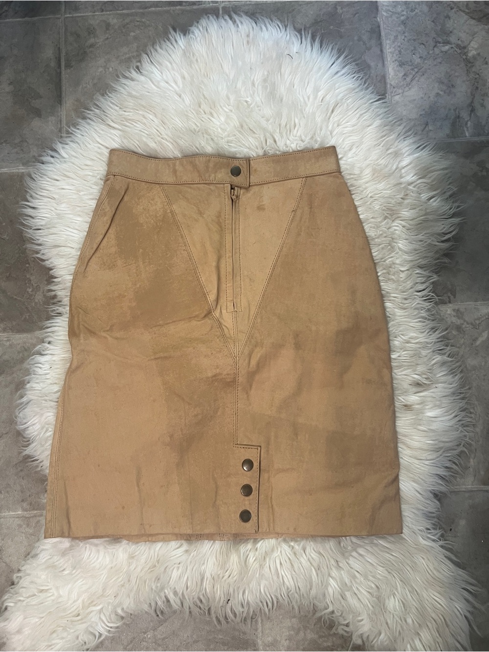 Wilson’s leather Classic Tan Suede Leather A-Line Skirt VTG